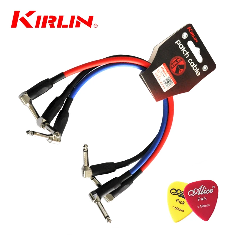 3ks/ šarža Kirlin Premium Plus kábel 0,3 m efekt Guitar Cable/ Pedal Link/ General Effect Pedál kábel Stomp Box s dvoma výbermi