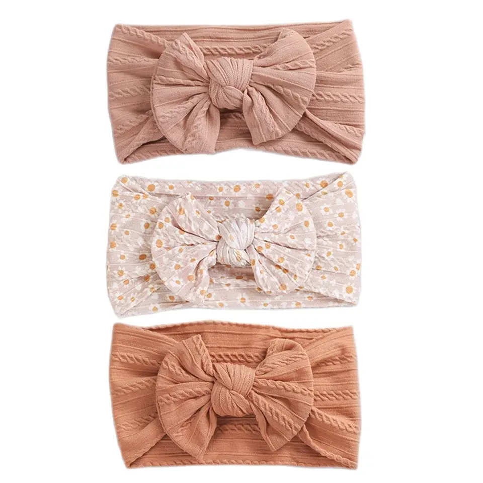 3ks/šarža Káblové pletené dievčatko čelenka bandeau bebe nylon čelenky pre novorodencov elastickú vlasovú kapelu detské vlasové doplnky