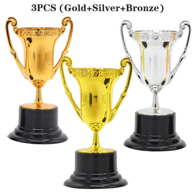 3ks študentské športové súťaže ocenenie Trophy Gold Cups Plast Mini Children odmeňte hračky hračky so základňou darčekov pre darčeky Party Game