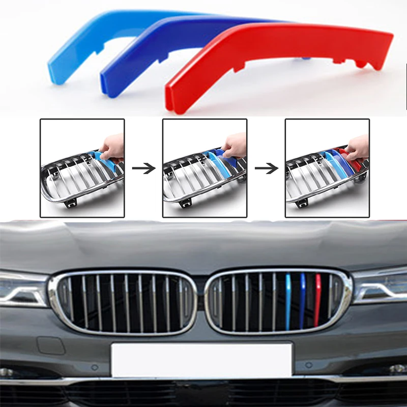 3ksové auto predné mriežky Grill Grill Cover pre BMW 4 6 7 8 Series 430I 425i Coupe F32 F33 F36 F06 F12 F13 F01 F02 G11 G12 G15 840I