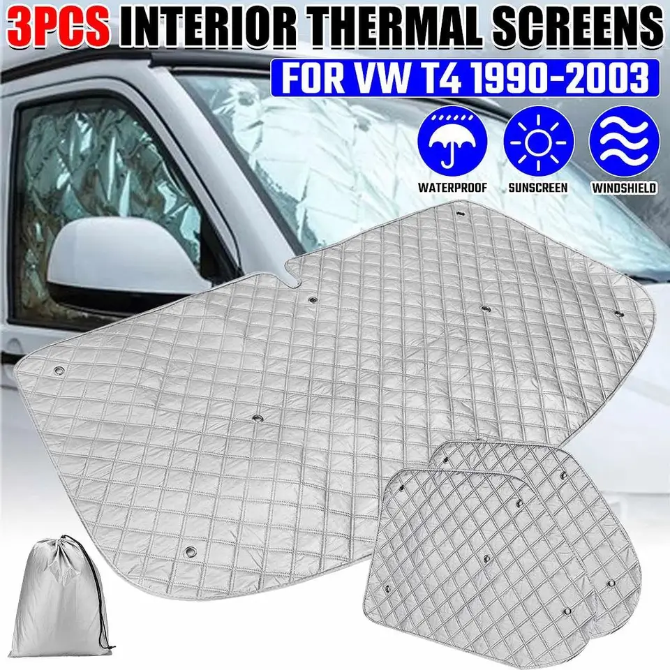 3ksové auto Vnútorné tepelné čelné sklo kryt slepého zdvíhacieho okna Sunshade Sun Visor pre VW T4 1990-2003 Automatické sunshades Set