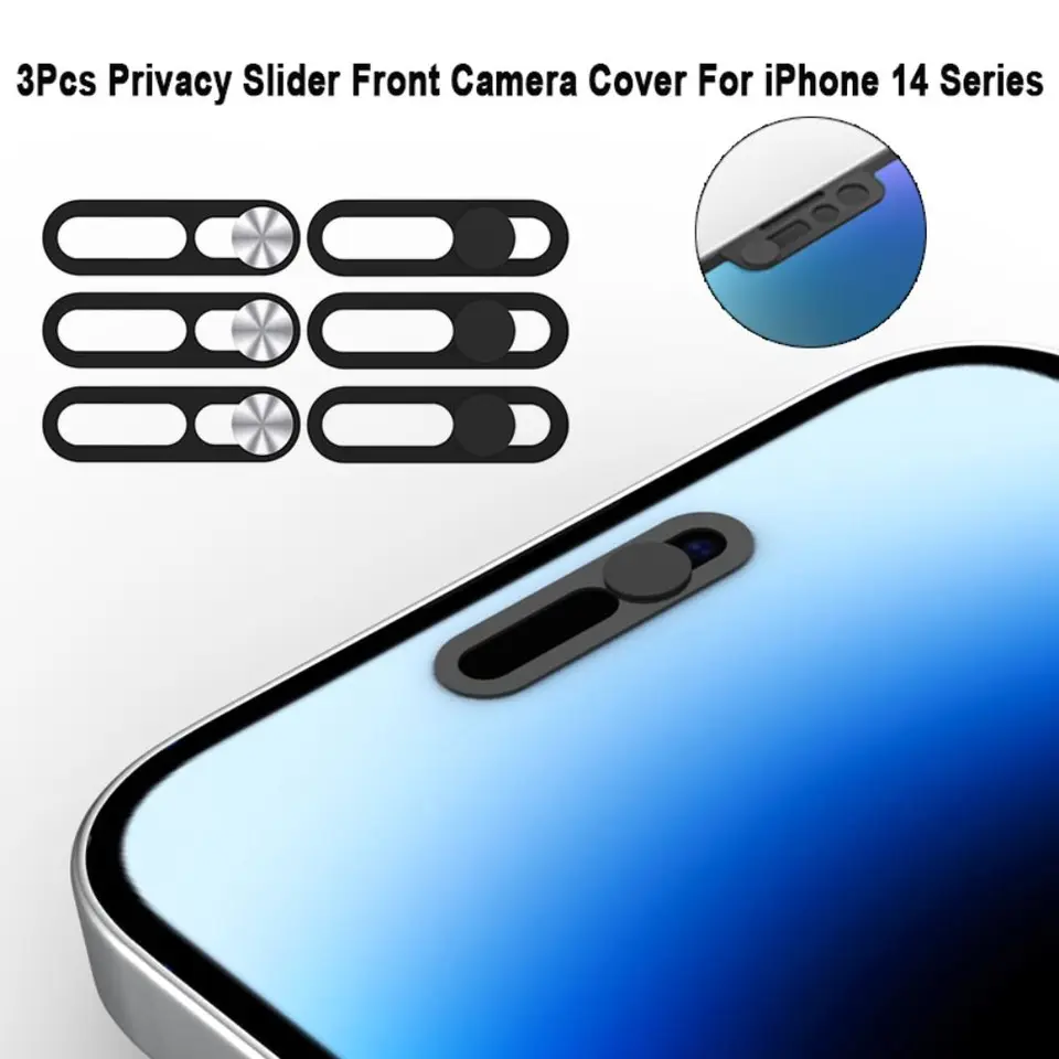 3ksové doplnky fotoaparátu Antispy Webcam Cover Sticker Sticker Privaca Cap Cap Slider Front Fotoaparát pre iPhone 14 14 14 Promax Plus