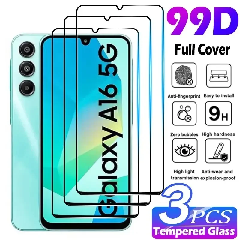 3ksové plné krytované sklo Temperované sklo pre Samsung Galaxy A16 A06 A15 A25 A35 A73 A73 Protector Glass pre Samsung A13 A24 A34 A53 A71