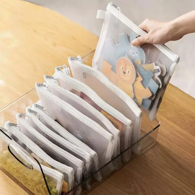 3ksové sieťové vrecko na zips A4A5A6 Student Waterproof Zip File Bag Makeup Bag School Office Dodávky Rôzne skladovacie organizátor