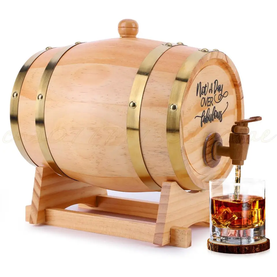 3L vyrytý whisky sud so stojanom a svigot víno s hlavňou spálené drevo starnúce hlavne pre starnutie whisky bourbon koktaily rum