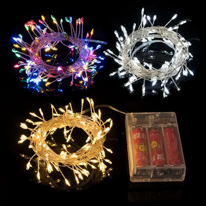3M 120led s batériou ovládanou Twinkle Fairy Firecracker String Svetlo DIY DEY VEĽKÝ Svadobná spálne sviatky Valentín