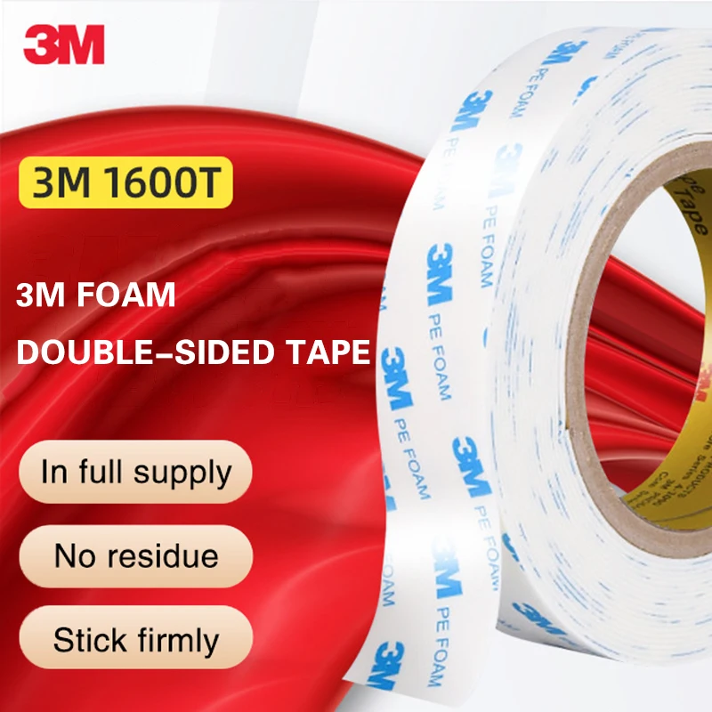3M 1600T obojstranná lepidlá Silné vodotesné z stopokovej penovej pásky vysokej teploty odolnou bielej penou 3M