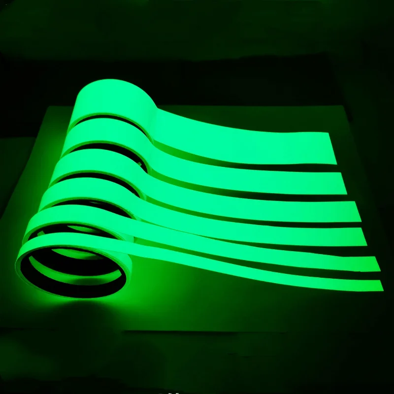 3m/5m žiarivá fluorescenčná nočná nočná self-plesne žiara v tmavej nálepke Bezpečnosť bezpečnostnej bezpečnosti Domáca výstražná páska Výstražná páska