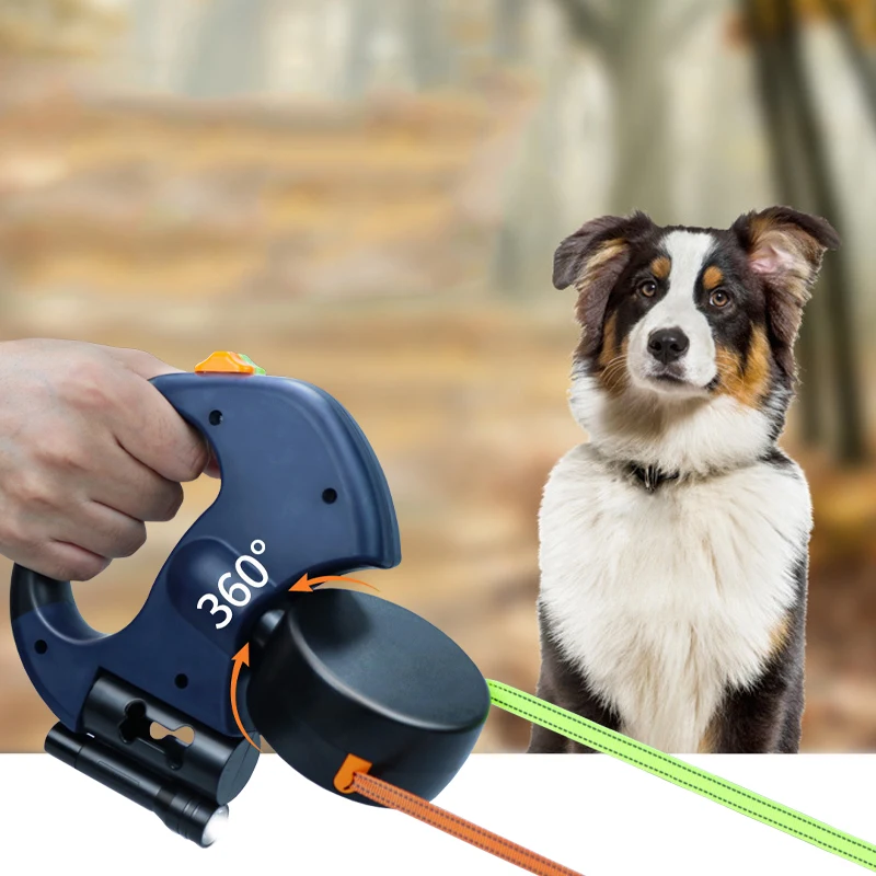 3M Dual Untoneght Dog Dog Leash zatiahnuteľný dvojitý psí vodítko 360 ° otočný
