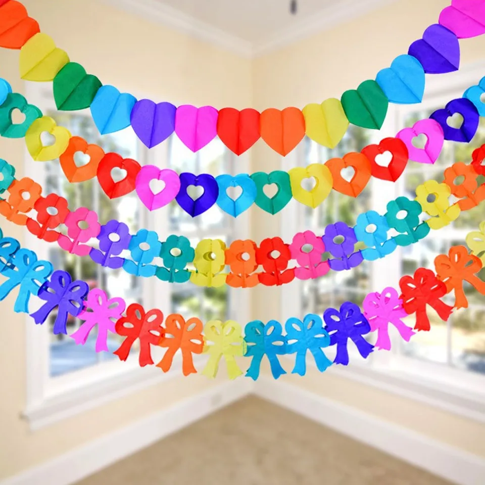 3M papierové motýľové srdce Balón Balón Garland Banner Pull Vlajky Šťastné narodeniny svadobná hostina láskavosť pre bábätko
