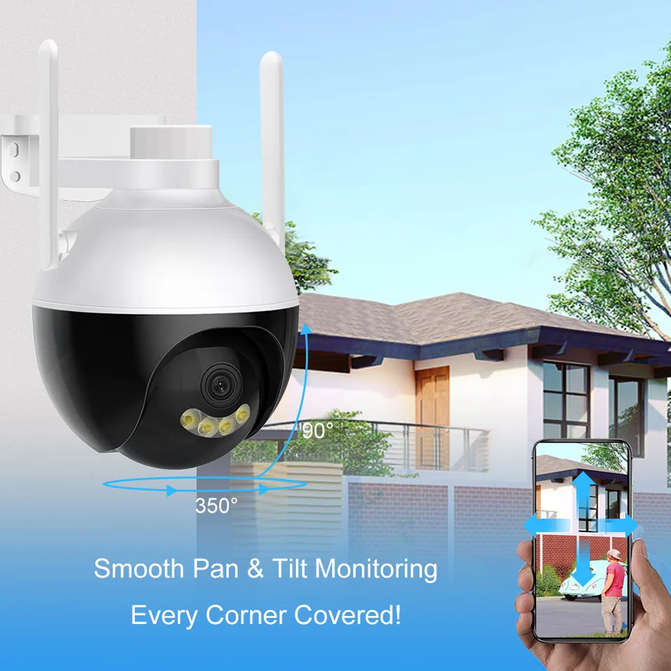3MP 1296P V380/ICSEE Aplikácia Plná farba bezdrôtového PTZ IP Dome Camera AI Detekcia humanoidov Domáca bezpečnosť CCTV Intercom Baby Monitor