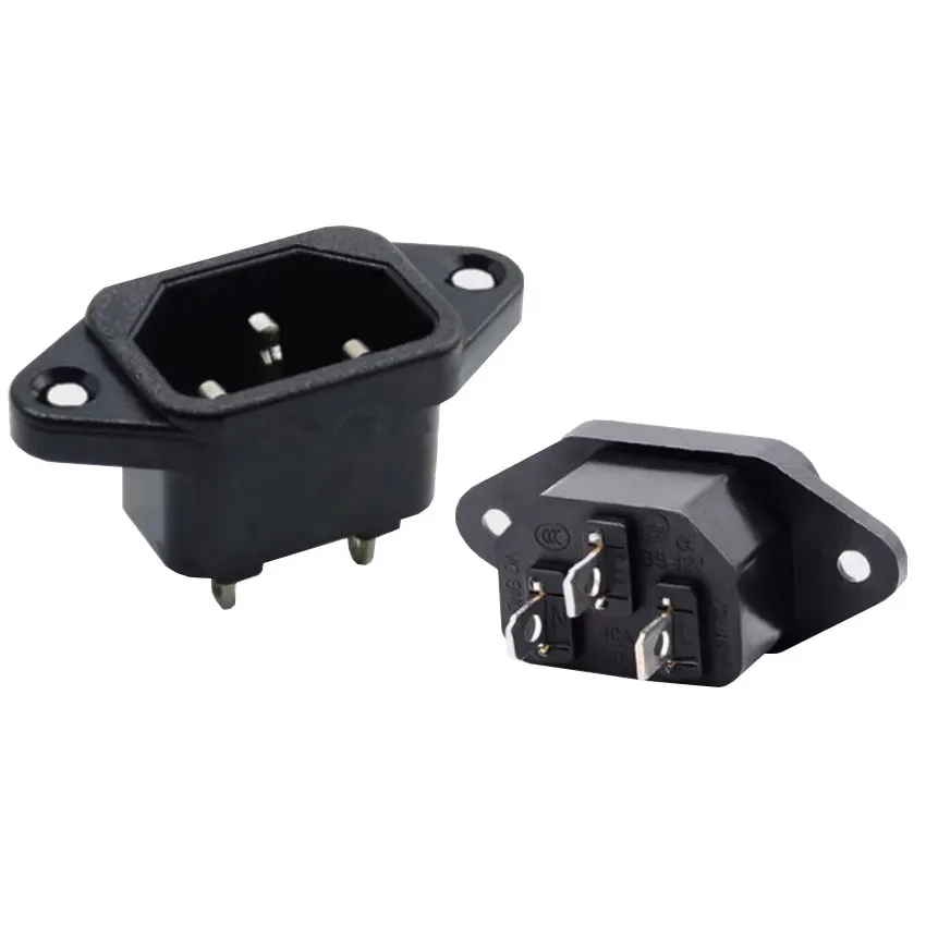 3p IEC 320 C14 mužský zástrčkový panel Power Inlet Sockets Connectors AC 250V 10A