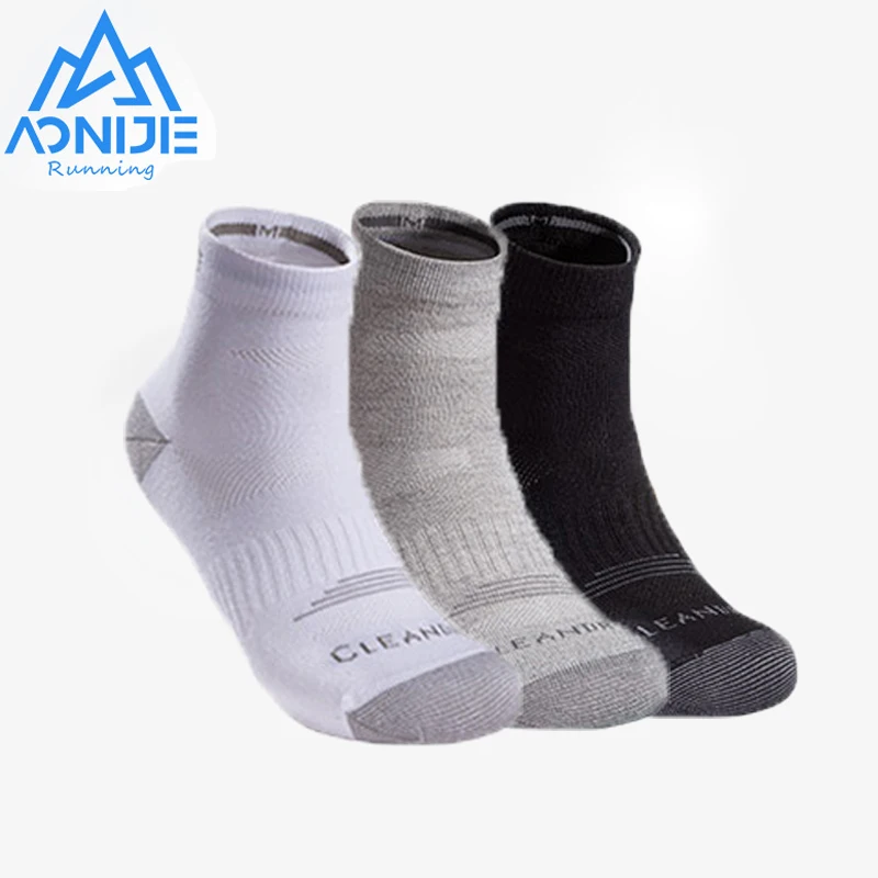 3Pairs/balenie aonijie e4835 unisex krátke športové športové športové kfiny potné ponožky priedušného dezodorantu letný maratón bežecké ponožky