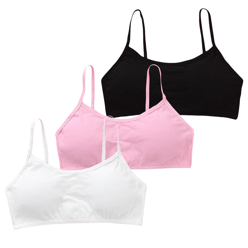 3PC Girls Training podprsenka na 8-14 rokov dospievajúce dievča priedušné tínedžer Brassiere Cotton Girls podprsenka