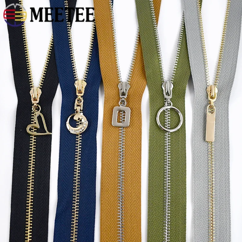 3PC Meettee 15-70 cm 3# kovové zipsy automatický zámok zips pre oblečenie vrecko na zips Uzatvorené súpravy DIY BAG Šitové doplnky