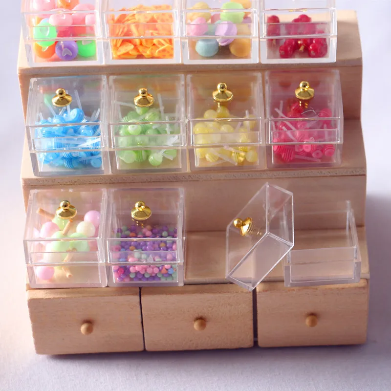 3pcs 1/12 Miniatúrny dollhouse Candy Box Display Box Predstieranie Mini Food For Barbies Doll Kitchen Accessories