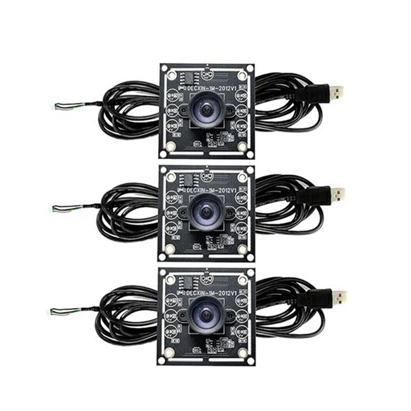 3pcs 100 stupňov kamerového modulu 1MP OV9732 1280x720 USB bezplatné zaostrenie vodiča s 3 metrovými káblami pre WINXP/7/8/10