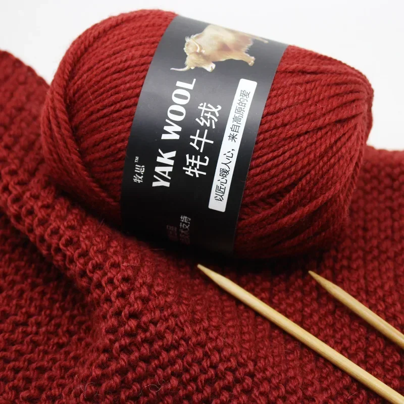 3pcs 300g Yak Wool Wool 3-Prand Wool Dr. Ručne pletená stredne hrubá sveterová kabátová priadza Háčkovaná šatka veľkoobchodná vlnená priadza