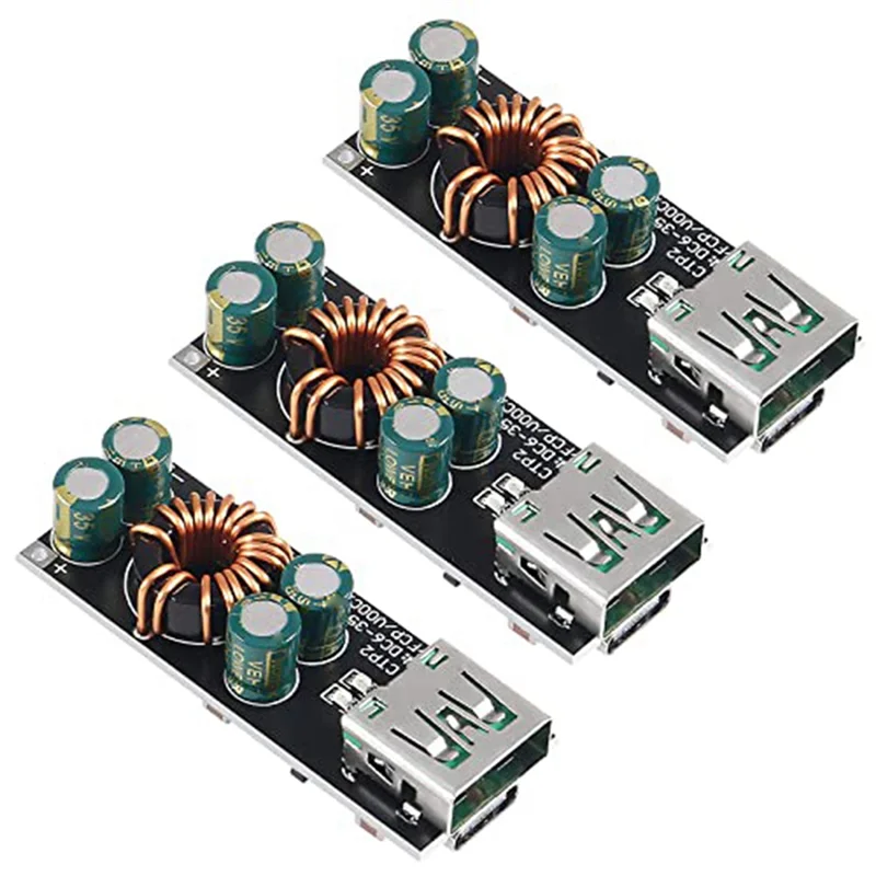 3PCS 60W 6-35V DC na USB Typ C PD 3.0 QC4.0 + & Typ QC3.0 DC Rýchly náboj 12V 24V Krokový výkonový modul