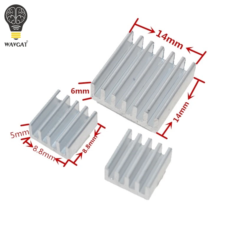 3pcs Adhesive Raspberry Pi Heatsink chladič čistý hliníkový chladič set kit chladič pre chladenie maliny pi 2 b 2 b