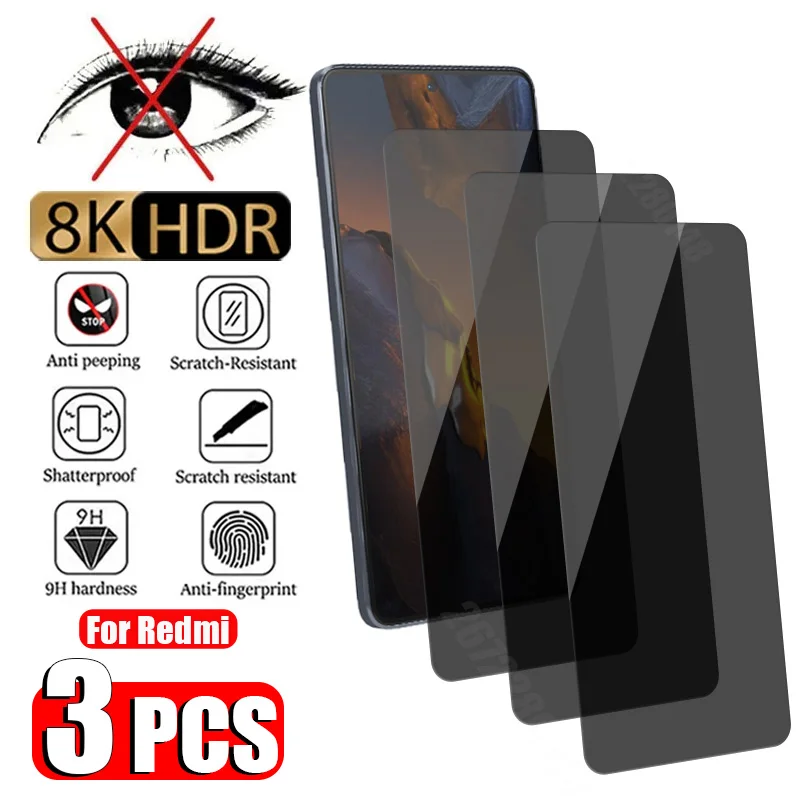 3pcs Anti-SPY SCREET OBRÁZKA PRE REDMI 10C 10 9C 9A 9 POZNÁMKA 11S S 9S Ochrana SKLO PRE REDMI POZNÁMKA 13 12 11 10 9 8 7 PRO 5G