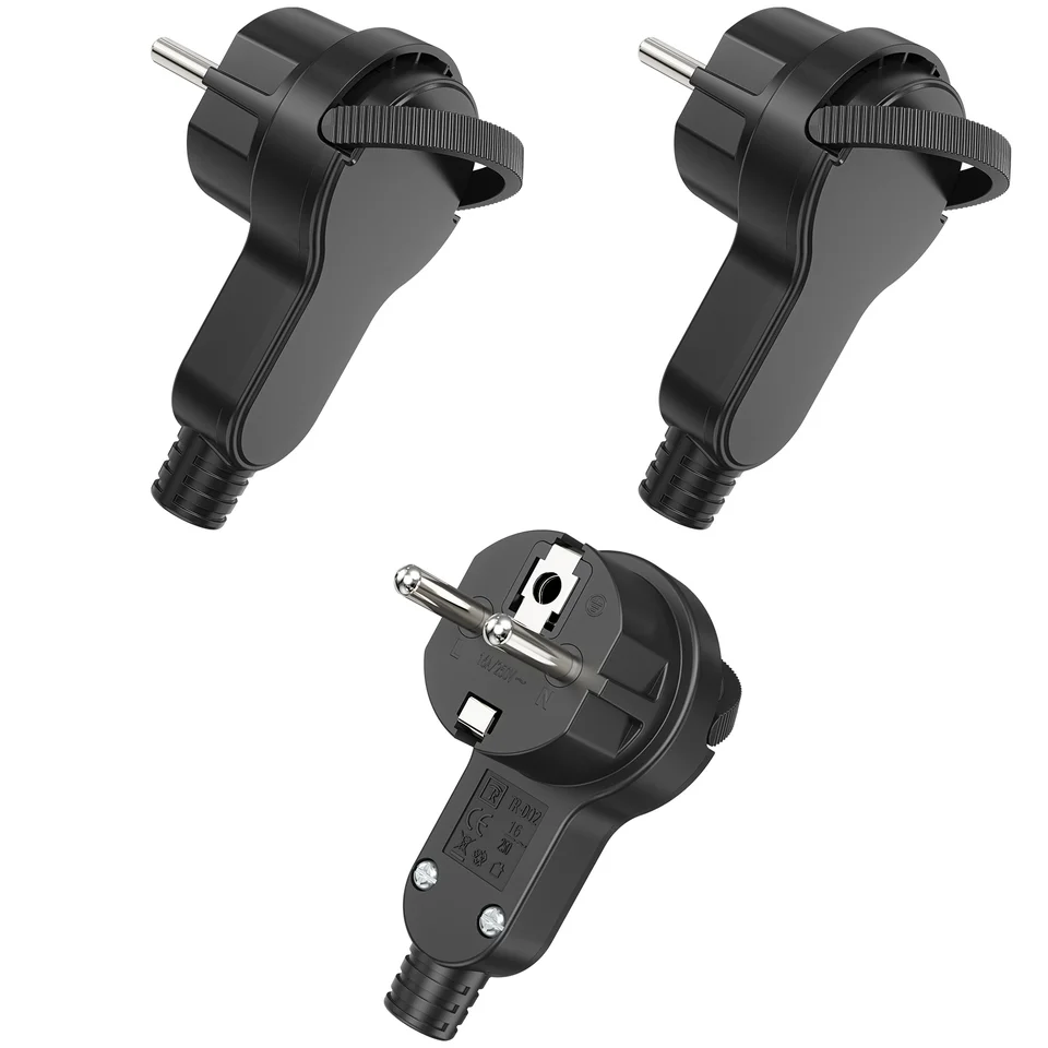 3pcs EU Plug Adapter AC Elektrický výkon prehodnotiteľnú zástrčku pre drôty zásuvky výkyvky adaptér