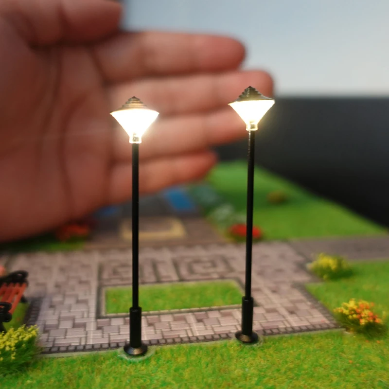 3pcs HO mierka modelu železničnej lampy LED Park Lanterns 3V Street Lamp Making Railroad N Model yard lampy/usporiadanie vlaku