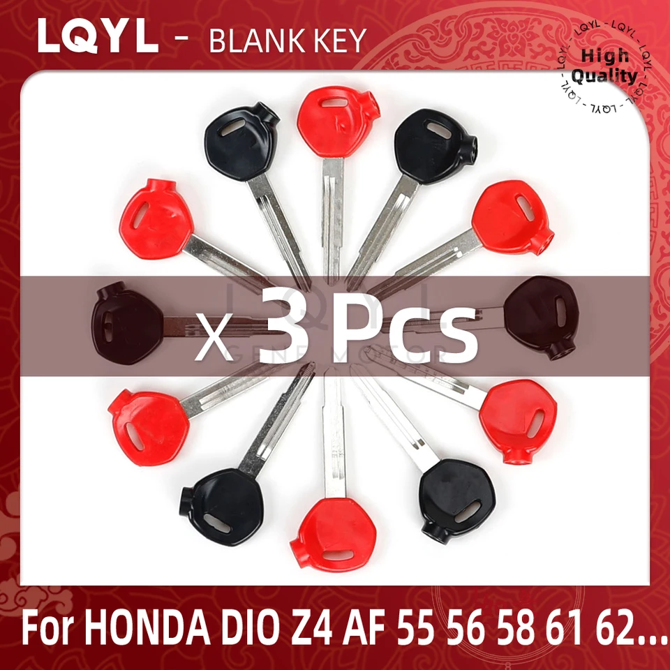 3pcs Motocykel Vymeňte nezostrihané kľúče pre Honda Scooter A Magnet proti krádeži uzamknutia DIO AF55 AF56 AF58 55 56 58