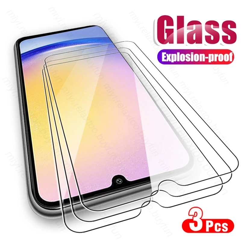 3pcs ochranný GLAS puzdro pre Samsung Galaxy A15 4G A25 A35 A55 5G A 15 25 35 55 2024 Temperované sklo Plné kryt