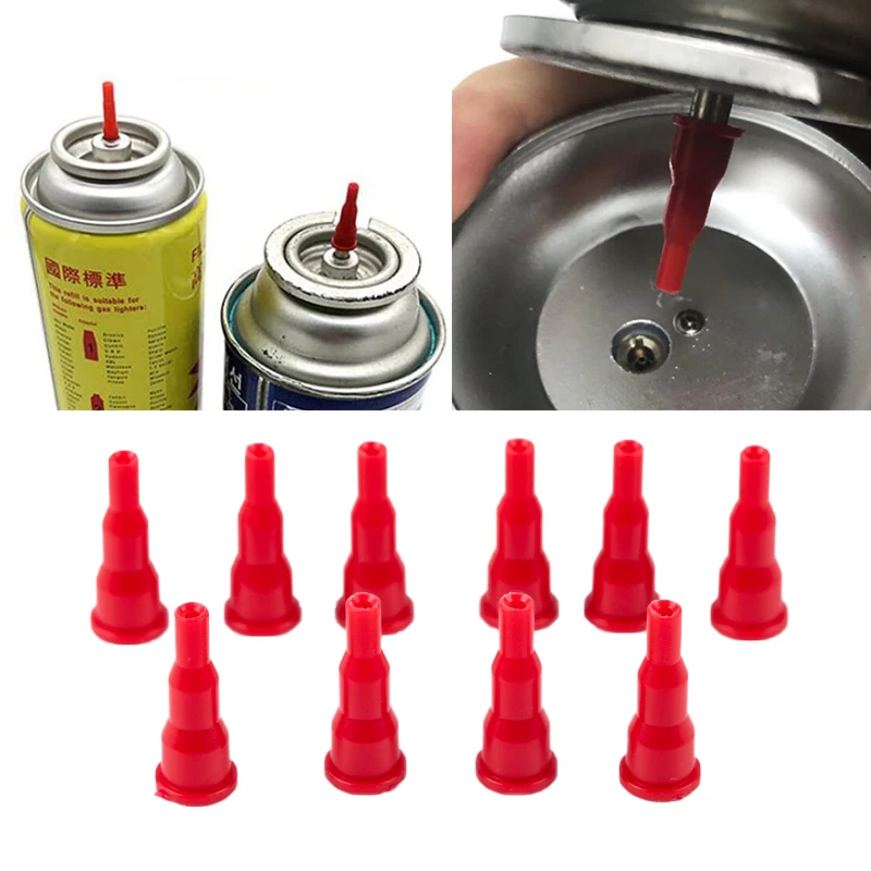 3pcs opakovane použiteľný butánový dýza Adaptér prepravte kazetovú nádrž na nafukovaciu nádrž zapaľovaciu sprejovú pištoľ Univerzálne plynové doplnenie hlavy
