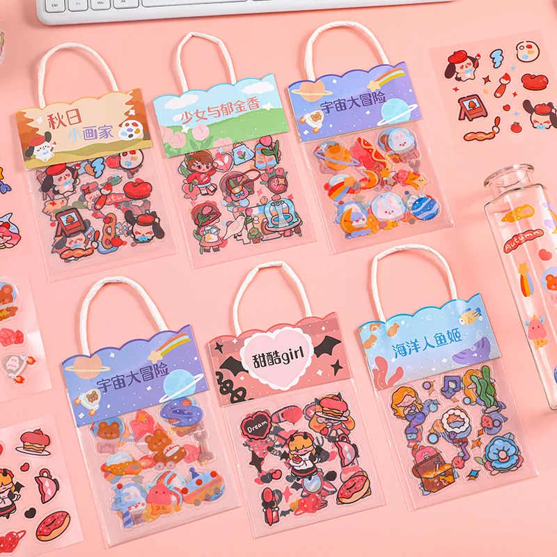 3pcs Pet Stickers Pack roztomilé nálepky pre mémy DIY Diery Detský tovar Kawaii Karika