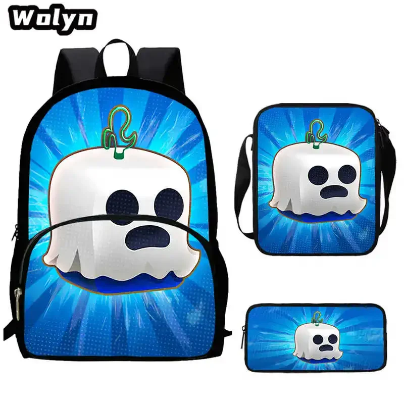 3pcs Set B-Blox Fruit Racka Kids batoh Crossbody taška na ceruzku, karikatúra tlačená škola batoh pre chlapcov dievčatá, najlepší darček