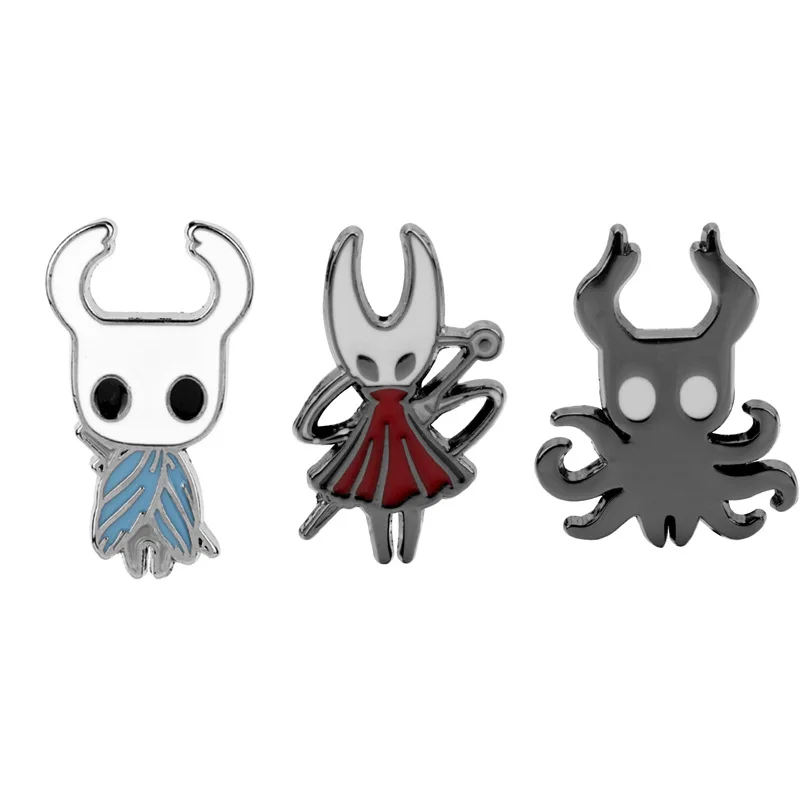 3pcs/set Hot Hollow Knight Enght Enamel Pin Series Series Hat Batoh Oplow Decoration Cartoon Metal Emblem Brošový darček