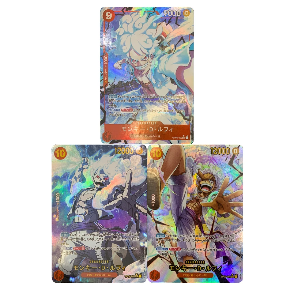 3pcs/set pre domácich majstrov samostatne vyrobené jeden kus Nika Luffy Collection Card Caarse Flash Opcg Luffy Classic Anime Cards Darčekové hračky