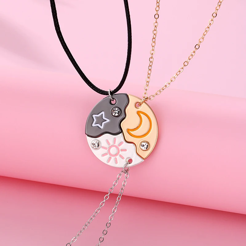 3pcs/set Sun Moon Star Pendant náhrdelník