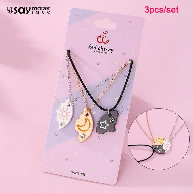 3pcs/set Sun Moon Star Pendant náhrdelník