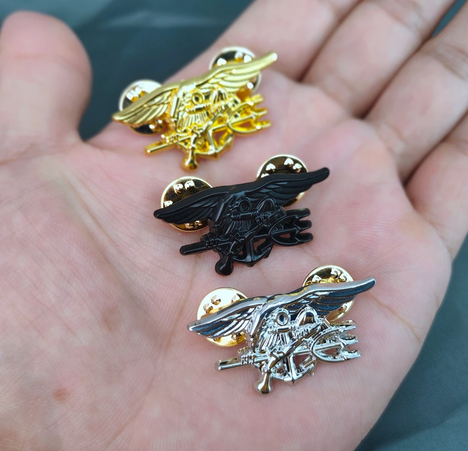 3pcs Set US Navy Seal Eagle Anchor Trident Mini Medal Uniform insignia PIN