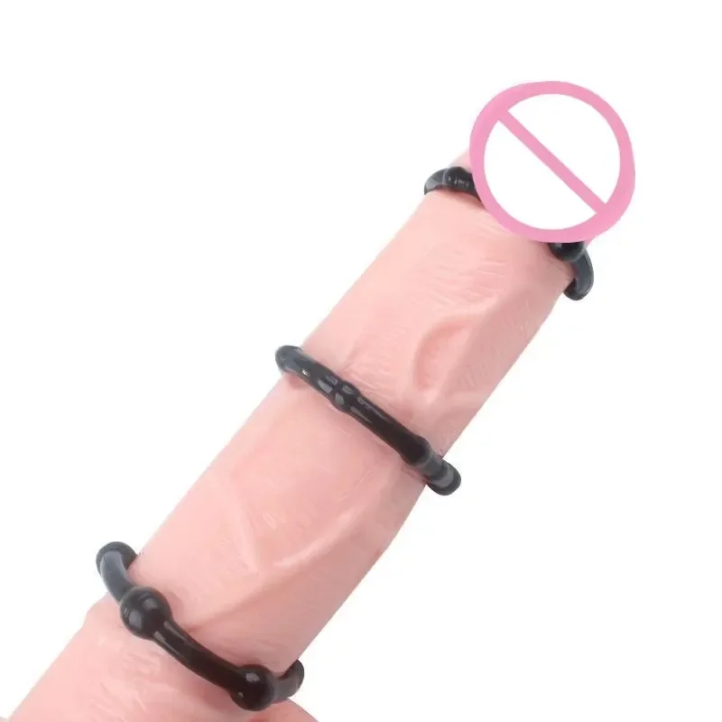 3pcs Silikónový kohút penis Penis Ring Sex Hračky pre mužov Oneskorenie Ejakulačný semenník Smertum loptičky Erekcie Sex Sex Products