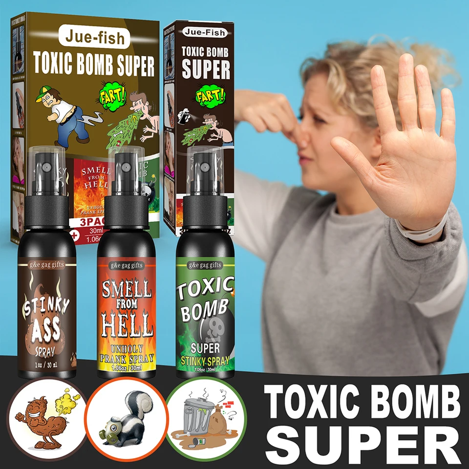 3pcs silný zadok pružinový sprej toxický bomb Stinky zadok a vôňa z pekla 30 ml gag žart žart