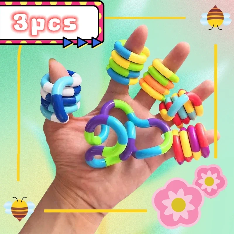 3pcs spletená lano Twist Fidget Toy Rrainbow Circle Sensory Autism Therapy Jouet Anti Stress enfant juguete antistres niños