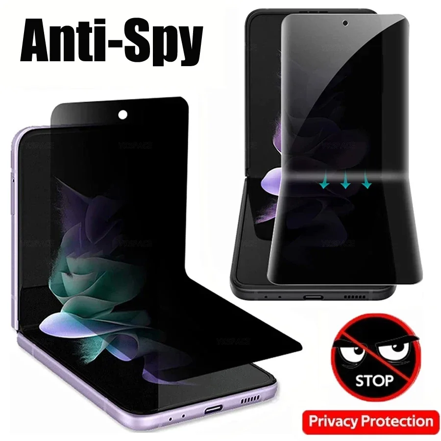 3pcs súkromie proti peepingu anti glare mäkký hydrogelový film pre Samsung Galaxy W24 W23 Z Flip 6 5 4 3