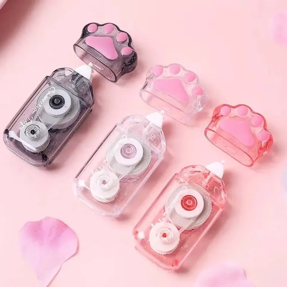 3pcs Twingo 6m Cartoon Cat Claw Correction Tape, Rýchlo čistenie a ľahko použiteľné, vhodné na písanie kancelárie