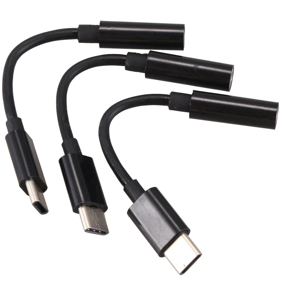 3pcs typ C až 3,5 mm adaptér pre slúchadlá, USB-C až 3,5 mm ženský kábel mikrofónu AUX pre Motorola Moto Z, LE 2/LE
