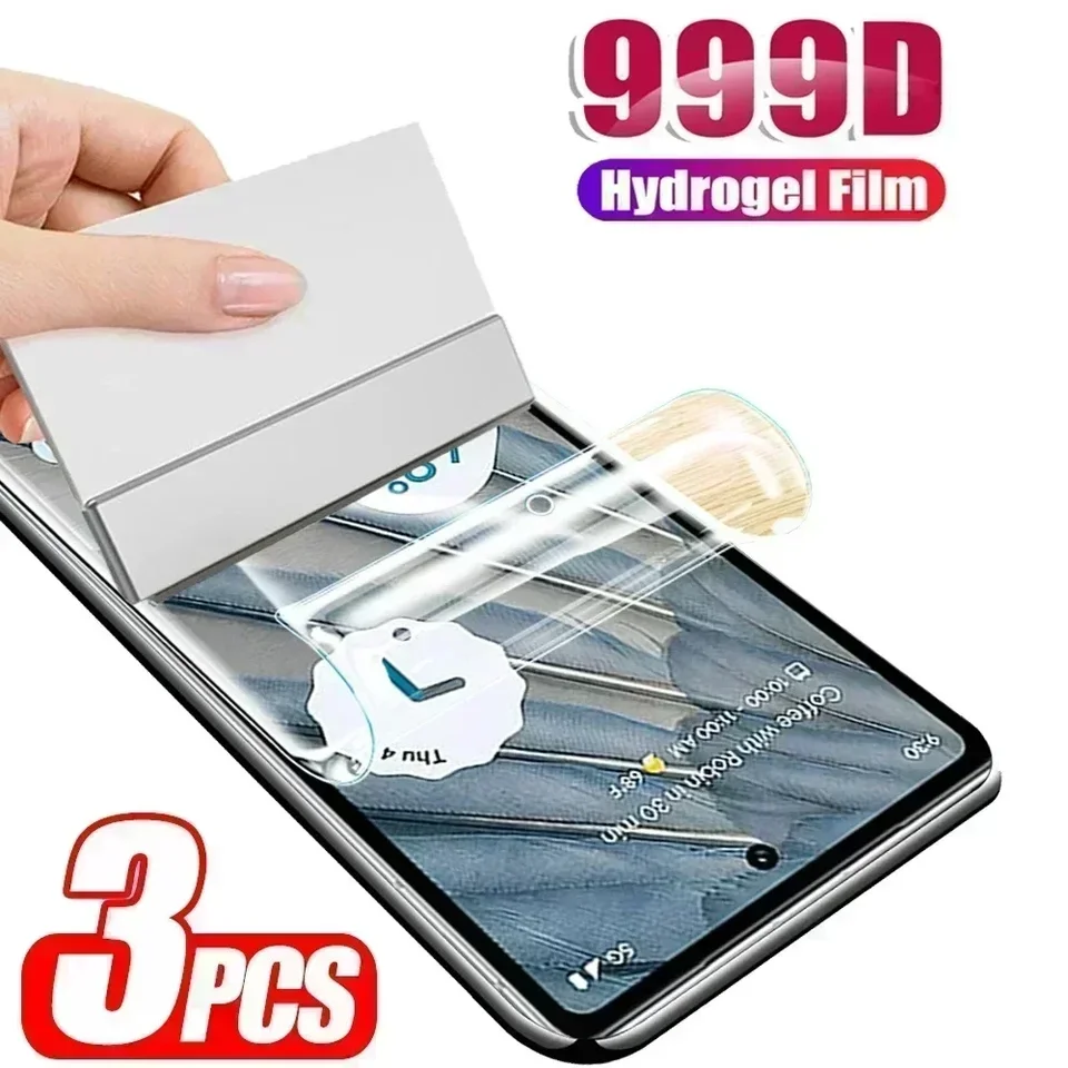 3pcs Vysoko kvalitný ochranný hydrogélový film pre Google Pixel 7 Pro 7a 6a 6 Pro 5 5A 4A 4A 4XL Chrániče obrazovky nie sklo