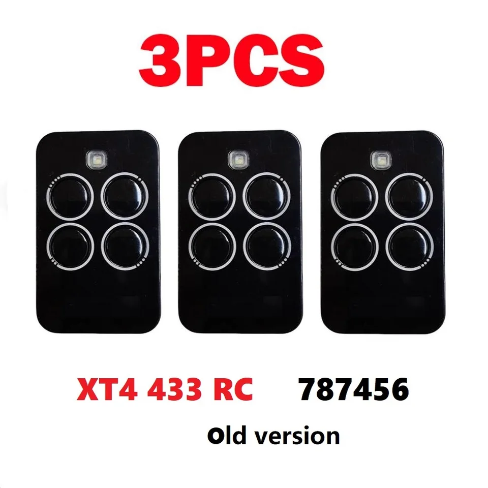 3PCS XT4 433 RC Elektrická brána diaľkové ovládanie 787456 433.92MHz Rolling Code Garážové diaľkové ovládanie 4 kanály vreckový vysielač vreckových kanálov