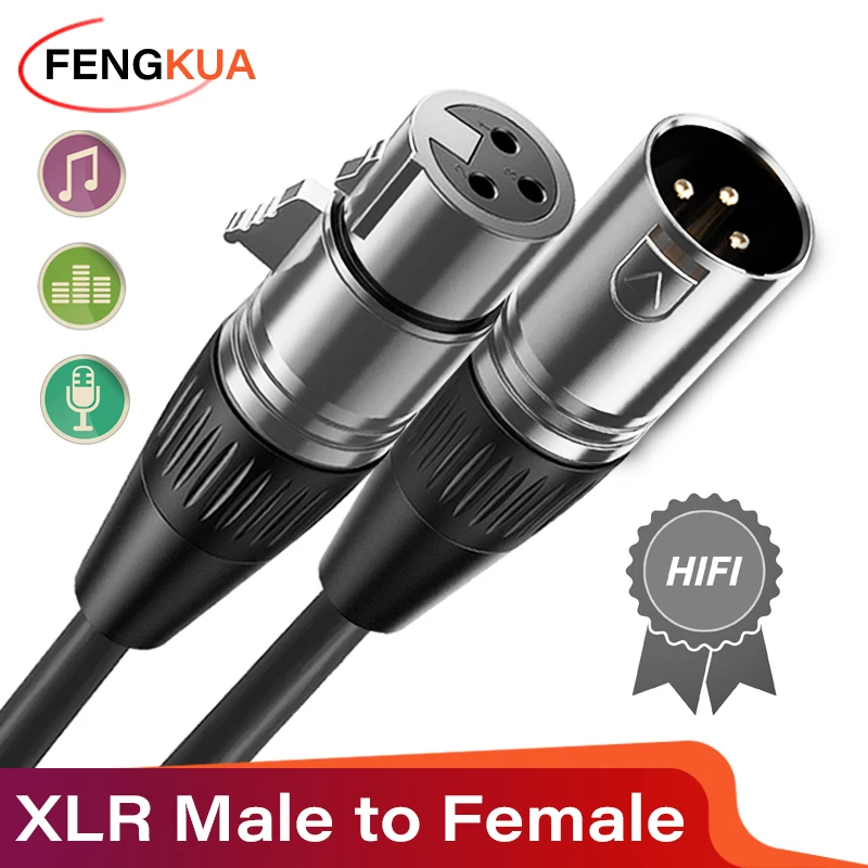 3pin XLR kábel Muž do ženského zvuku mikrofónový kábel pre mikrofón pre vyvážený analógový zvukový kábel XLR Kábel XLR