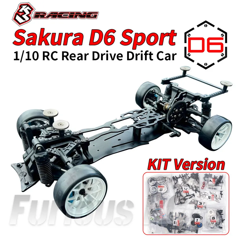 3Racing SAKURA D6 Sport D6S Kit 1/10 RC Elektrický diaľkový ovládací model vozidla Zadný hna