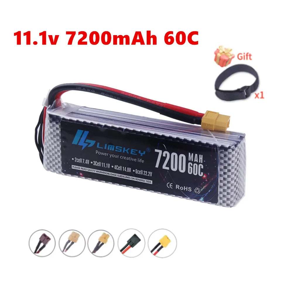 3S 11.1V 7200MAH 60C Max 80C LiPo batéria pre dron RC Tank Tank čln Truggy 11.1V batéria s X60 XT90 T EC5
