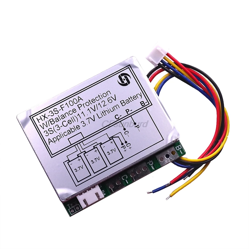 3S 12.6V 12V 100A Radnica lítium batérií 3 bunky 11.1V Polymérny vyváženie funkcie Li-ion Chránenie modulu PCB BMS PCB