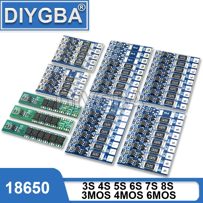 3s 4s 5s 6s 7s 8s Li-Ion BMS PCM PCM na ochranu batérie PCM pre 18650 Littium 3MOS 4MOS 6MOS 3,7 V levová batéria 7.5a 10a 15a